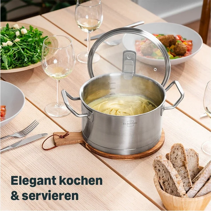 SILBERTHAL Kochtopf Topfset, Edelstahl (2er Set 3,5 & 5,8L, 2-tlg), spülmaschinenfest, rostfrei, induktionsgeeignet – Bild 4