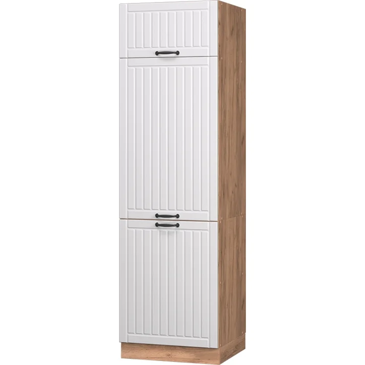 Kühlumbauschrank Fame-Line Weiß Landhaus 60 cm Vicco – Bild 1