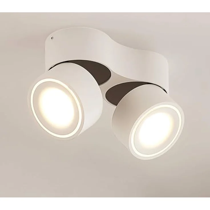 Arcchio LED Deckenlampe Rotari, 2-flammig in Weiß aus Aluminium, moderne Deckenleuchte für Wohnzimmer, Esszimmer, Flur und Küche – Bild 2