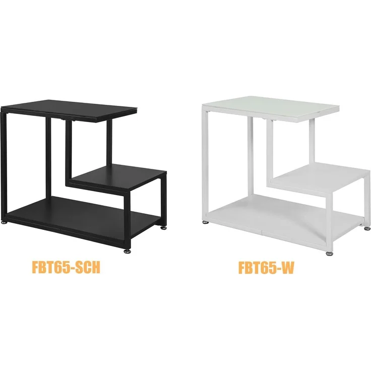 SoBuy Beistelltisch FBT65, mit Glasplatte Sofatisch Glastisch Couchtisch mit 3 Ablagen schwarz – Bild 6