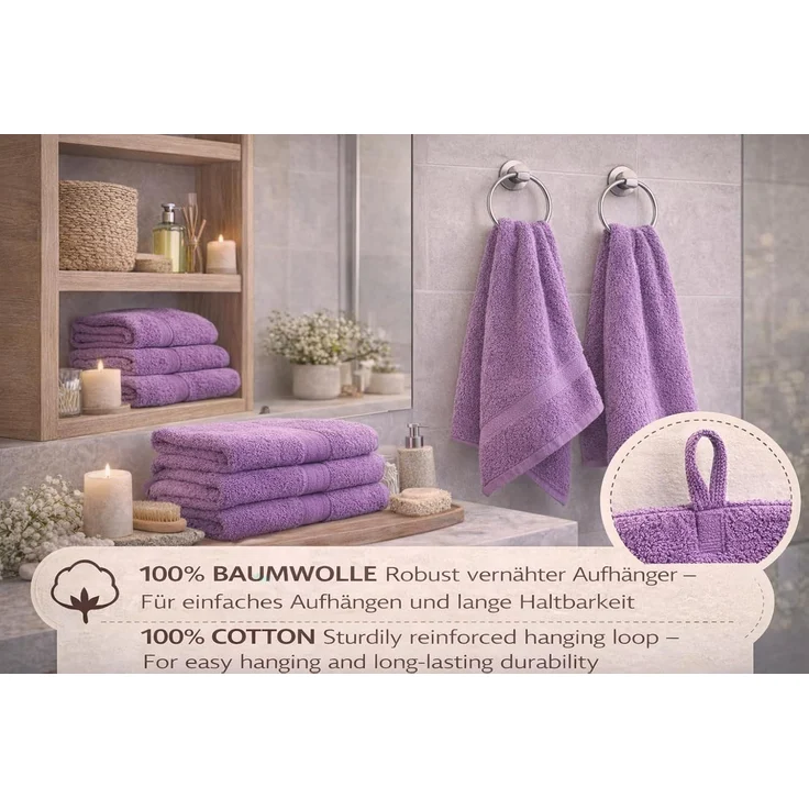 Betz Gästehandtücher 10 tlg. Gästehandtücher-Set PREMIUM 100 % Baumwolle 30x50cm, 100% Baumwolle (10-St) – Bild 5