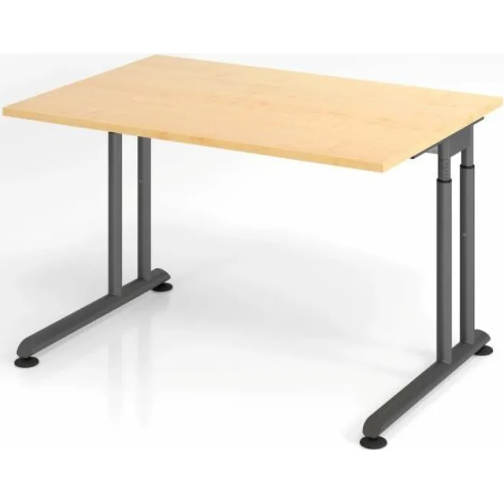 Schreibtisch C-Fuß 120x80 cm Ahorn/Graphit