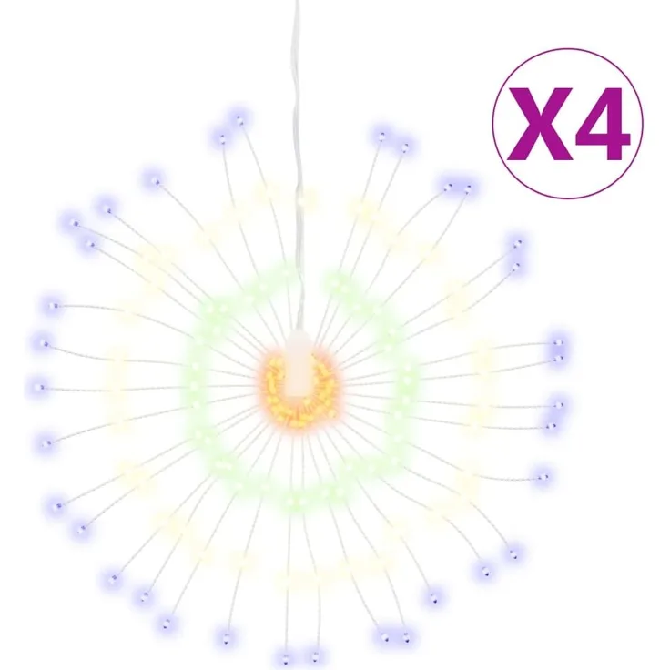vidaXL Weihnachtsbeleuchtungen Feuerwerk 4 Stk. 140 LEDs Mehrfarbig 356226