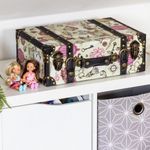 HMF Aufbewahrungsbox Handgefertigter Vintage Koffer aus Holz, Deko Koffer (2 St, versch. Größen), Geschenkkoffer im Barock Design