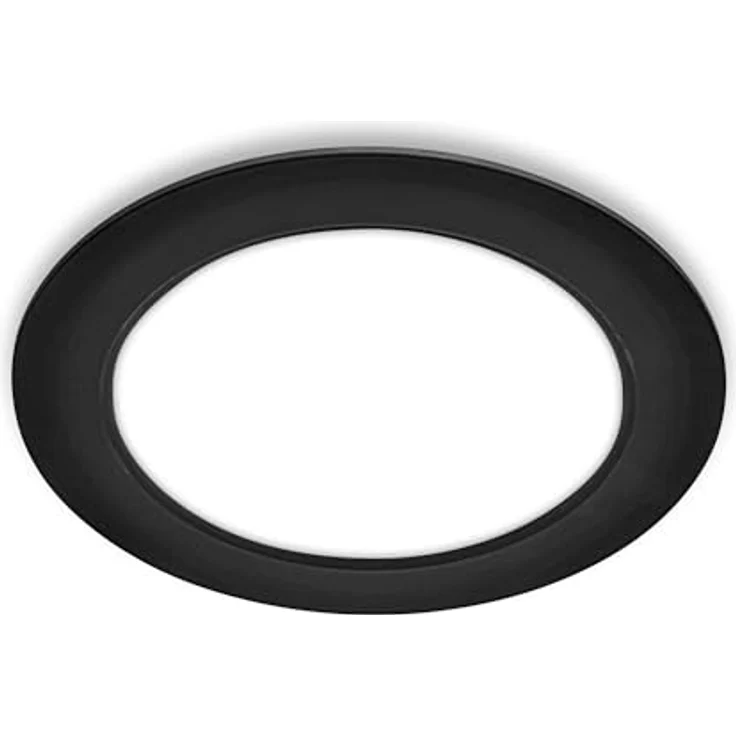 BRILONER - 1x LED Einbaustrahler 230V flach, neutralweißes Licht, 12W 1200lm, LED Spot, Deckenspots, Spots 230V, Einbauleuchten, Einbauspots, Deckenstrahler, 17x3 cm (DxH), Schwarz – Bild 2