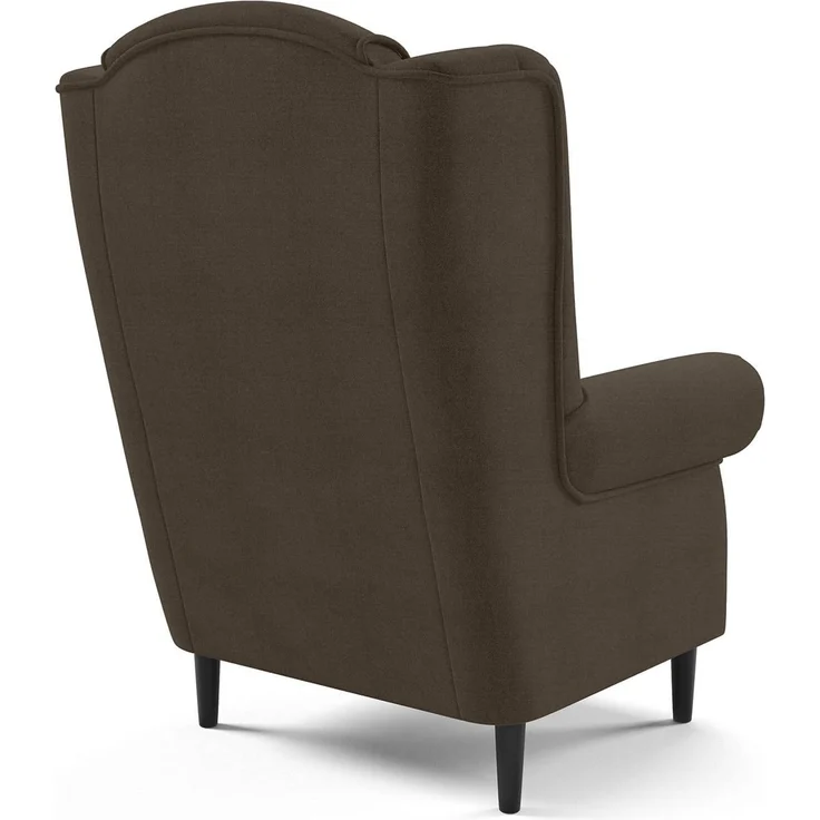 Sessel BAROS Ohrensessel, Armlehnen und ergonomische Rückenlehne, für Wohnzimmer hohe Rückenlehne Bonellfedern, schwarze Holzfüße - Stoff Alfa 08, 107 x 52 x 78 cm – Bild 3