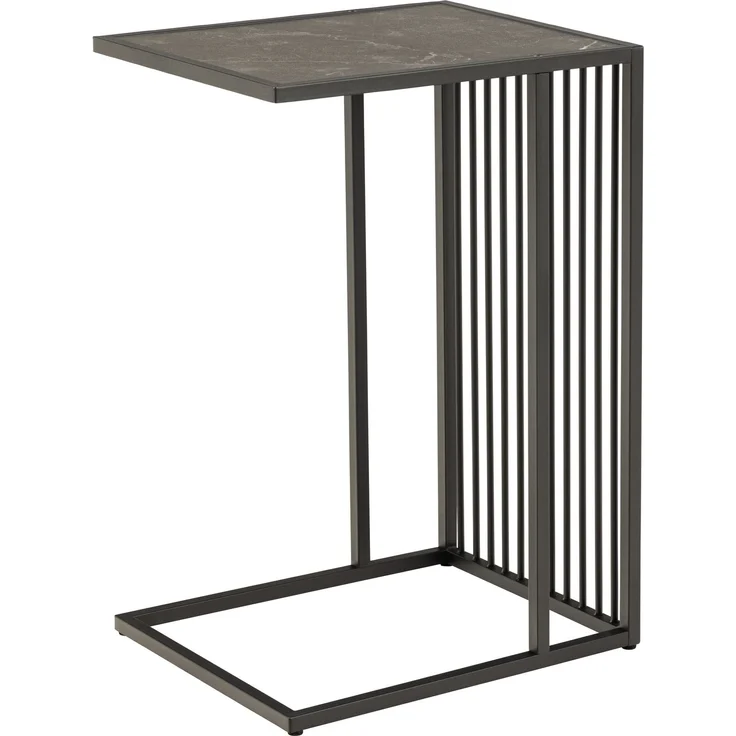 Beistelltisch >Strington< in schwarz, MDF, Stahl - 35x63x43cm (BxHxT) – Bild 1