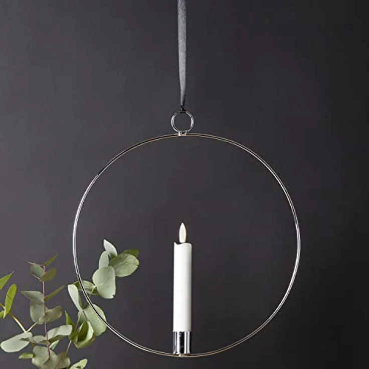 MARELIDA Hängeleuchte Dekoring mit LED Kerze Flamme mit Aufhänger 28,5cm Timer Batterie, LED Classic, warmweiß (2100K bis 3000K) – Bild 5