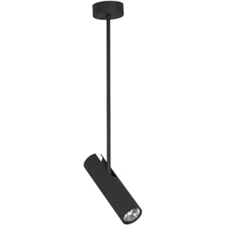Licht-Erlebnisse Deckenlampe EYE SUPER A, Moderne Metalllampe in Schwarz, verstellbarer Zylinder, H:56 cm, GU10 max. 35 Watt – Bild 1