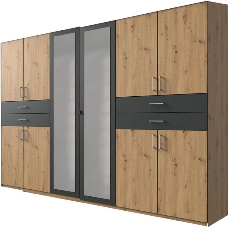 Wimex Kleiderschrank Taiga Kleiderschrank mit Spiegel OTTOs Choice Topseller mit Schubladen auf bequemer Höhe, Garderobe Schlafzimmerschrank – Bild 4