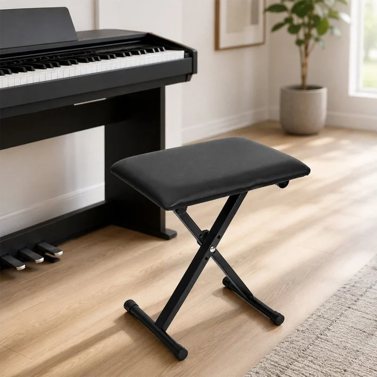 Youyijia Klavierbank Klavierbank höhenverstellbar klappbar X-förmiger Keyboardhocker – Bild 4