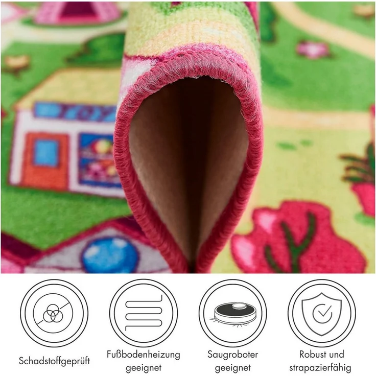 Andiamo Kinderteppich Straße, LAGERRÄUMUNG!, rechteckig, Höhe: 5 mm, Straßen-Spiel-Teppich, Sonderposten, für Mädchen & Jungen – Bild 3