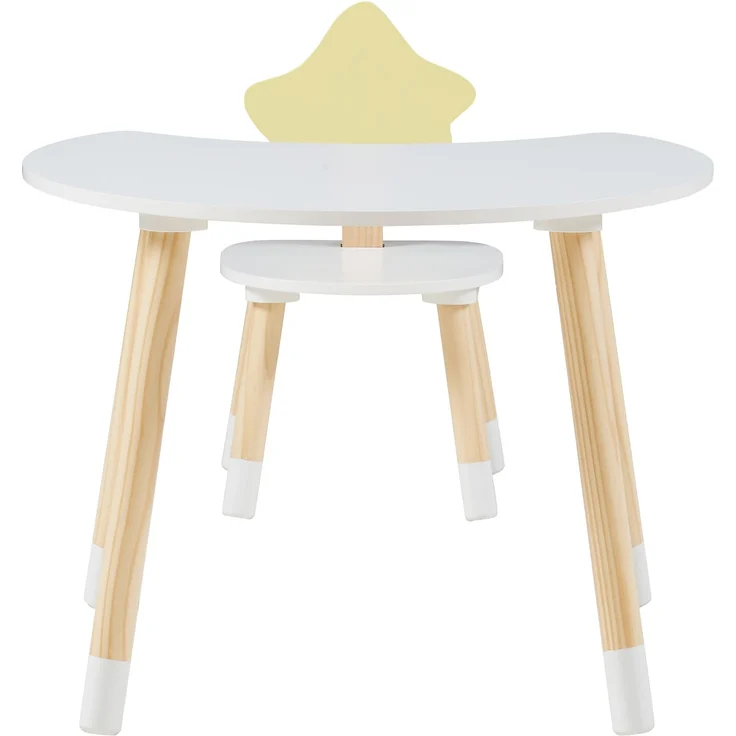 Kinderschreibtisch mit Stuhl Lallega Mond- und Stern-Design Weiß [en. casa] – Bild 6
