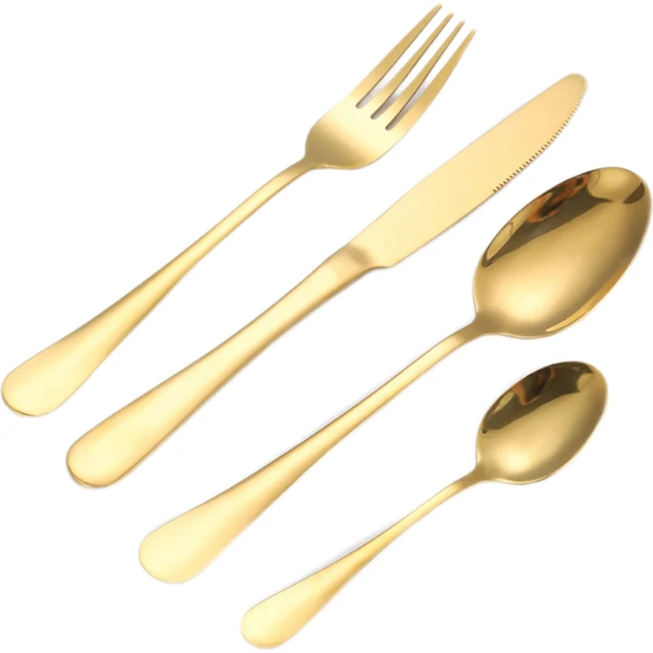 72 teiliges Besteck-Set für 12 Personen aus hochwertigem 18/10 Edelstahl in Gold – Bild 1