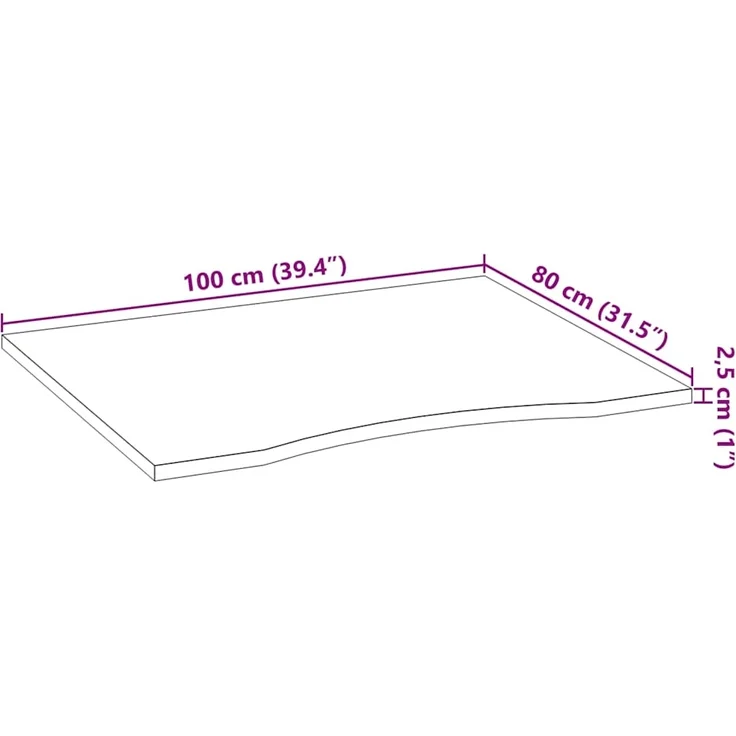 vidaXL Schreibtischplatte Unbehandelt 100x80x2,5 cm Massivholz Eiche 4009016 – Bild 9
