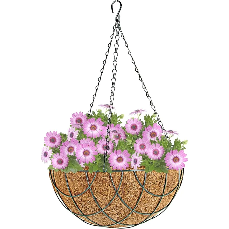 Blumenampel 25cm mit Kokosfaser Pflanzeinlage Hängeampel Hängeschale Pflanztopf – Bild 7