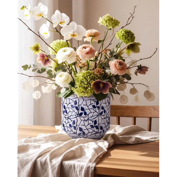 Blumenvase MYOS 15 cm Steinzeug Weiß – Bild 3