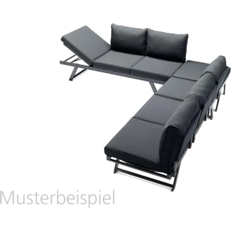 SIEGER Auckland Lounge/Liege, Gartenmöbel aus Aluminium mit verstellbarer Rückenlehne, Eisengrau/Grau – Bild 7