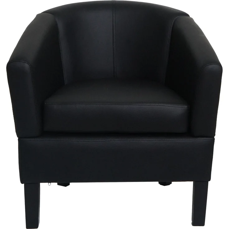 Lounge-Sessel HWC-O17, Sessel Clubsessel Cocktailsessel, FSC®-zertifiziert Kunstleder ~ schwarz – Bild 7
