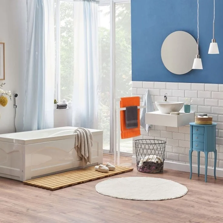 Relaxdays Handtuchständer 2 Stangen weiß – Bild 5