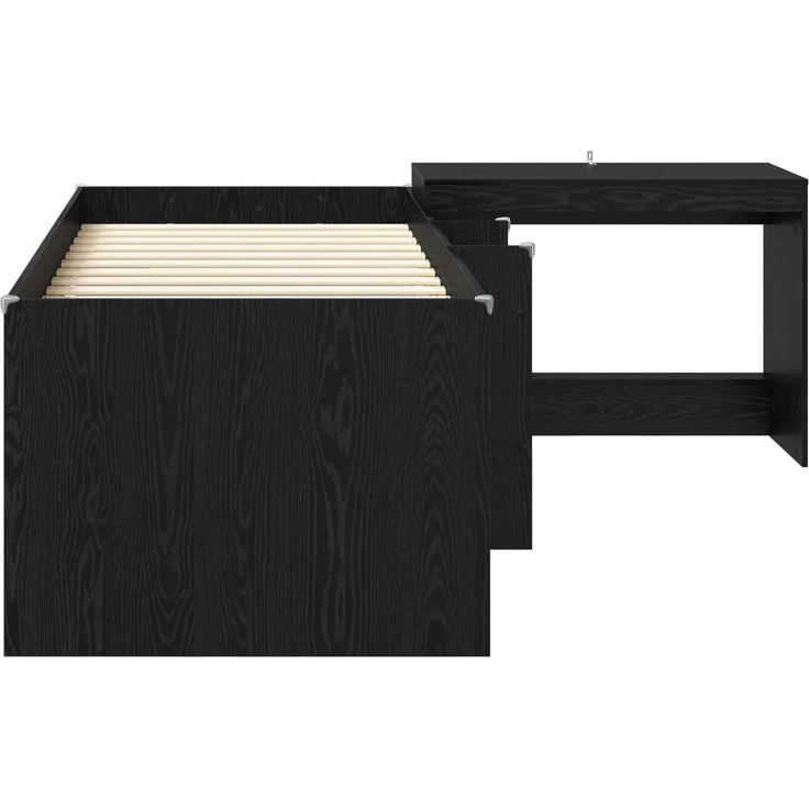 vidaXL Hochbett mit Schreibtisch für Kinder Schwarz Eichen-Optik 3423471 – Bild 4