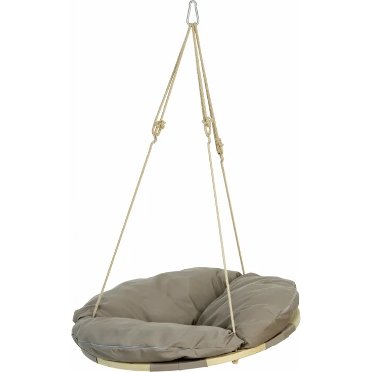 AMAZONAS Hängesessel Swing Nest Taupe mit weich gepolsterter Liegefläche und abnehmbarem Kissen