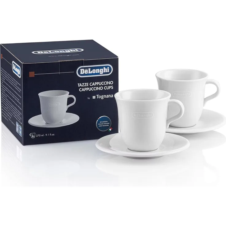 DeLonghi DLSC309 Cappuccino-Tassenset aus Porzellan weiß