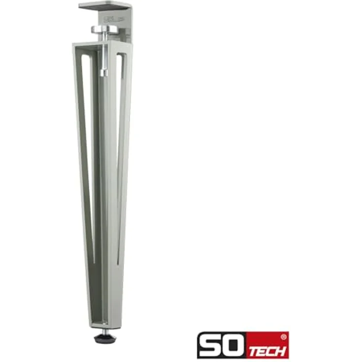 SO-TECH® Tischbein ColorLine in F-Form konisch zulaufend von 70 auf 40 mm, mit Klemmschraube (ohne Bohren) - grau - Höhe 464 mm - 1x – Bild 3