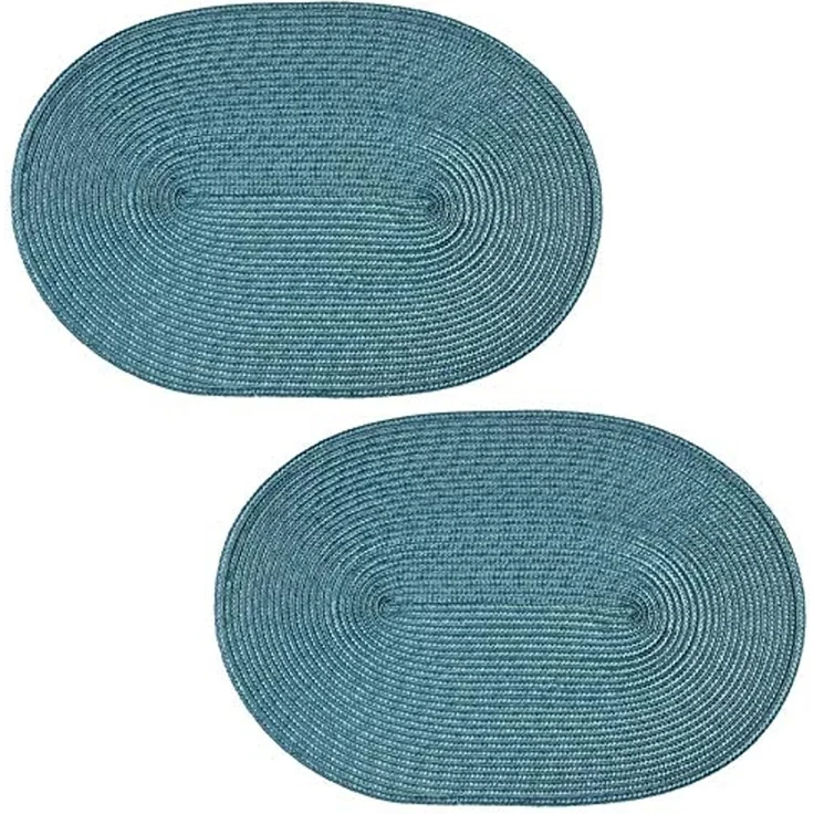 Haus und Deko Platzset Platzset 2er Set oval ca. 45x30 cm Platzdeckchen Tischset geflochtene, (2-St) – Bild 1