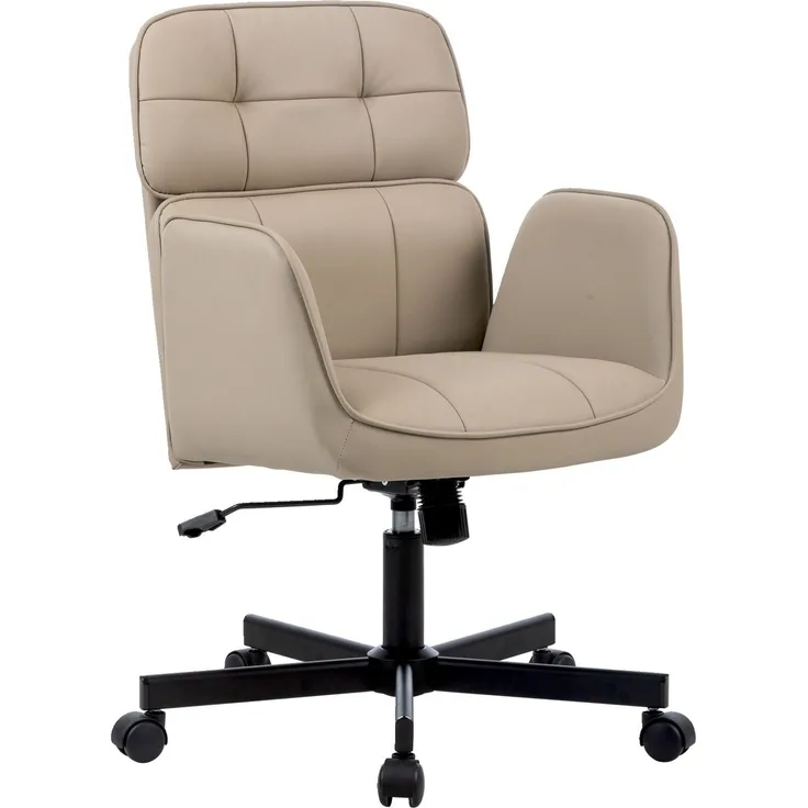 Carryhome 'VIKTORIA' Bürodrehstuhl, Stoff hellbraun, 57 x 92.5 x 61 cm, 140 kg belastbar, mit Wippmechanik