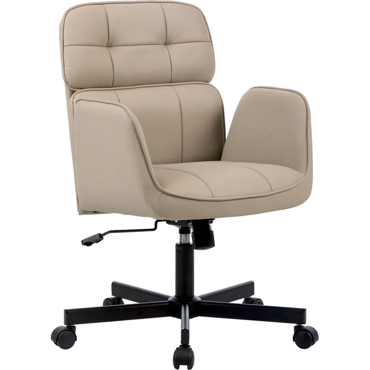 Carryhome 'VIKTORIA' Bürodrehstuhl, Stoff hellbraun, 57 x 92.5 x 61 cm, 140 kg belastbar, mit Wippmechanik – Bild 1