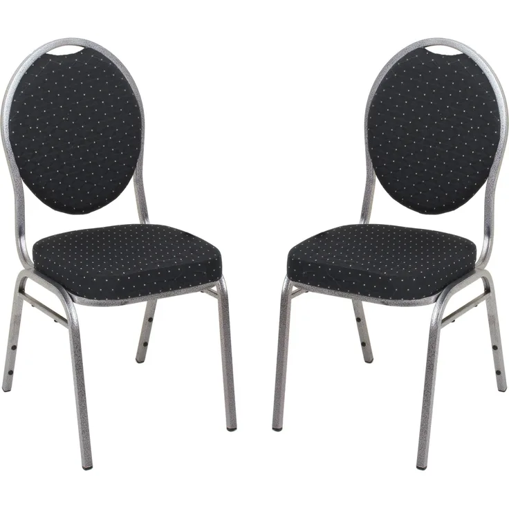 Stuhl Bankett 2er Set: Eleganter, feuerhemmender Komfort in Schwarz