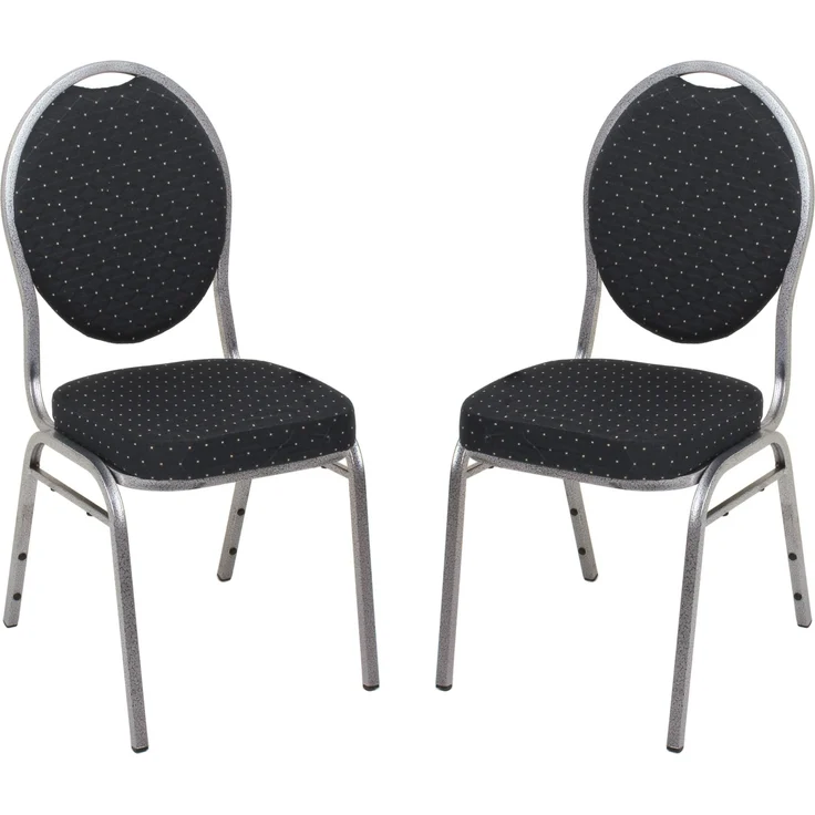 Stuhl Bankett 2er Set: Eleganter, feuerhemmender Komfort in Schwarz