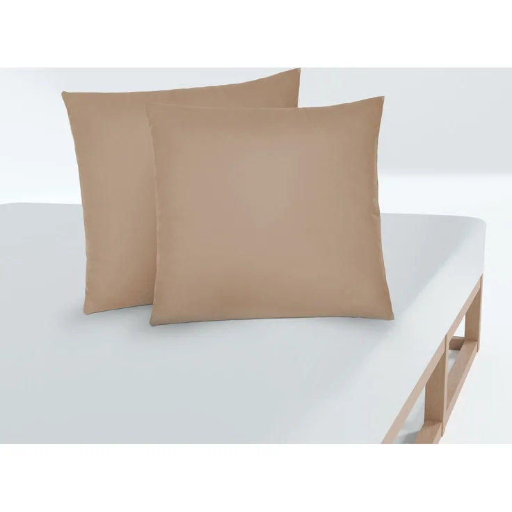 biberna Feinjersey-Kissenbezug, 2-teilig, macchiato, 40x40 cm – Bild 3