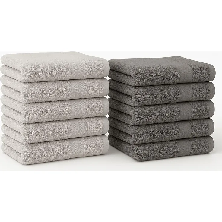 Betz Gästehandtuch 10 Stück Gästehandtücher Premium Farbe silbergrau und anthrazit, 100% Baumwolle (Set, 10-St)