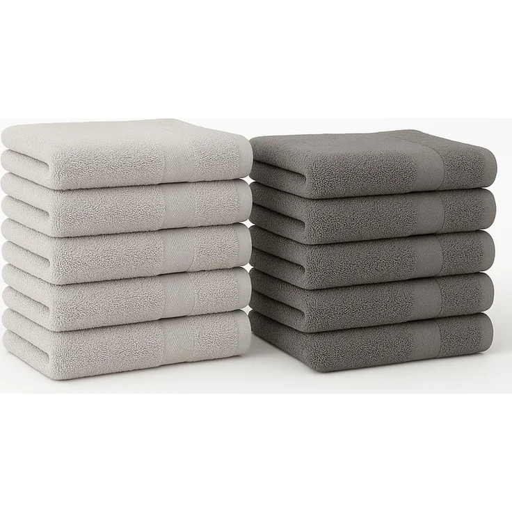 Betz Gästehandtuch 10 Stück Gästehandtücher Premium Farbe silbergrau und anthrazit, 100% Baumwolle (Set, 10-St) – Bild 1