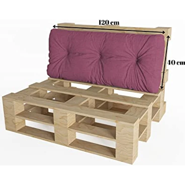 chilly pilley Palettenauflage Schaumflocken palettenkissen Palettenpolster Palettenmöbel Palettensofa Rückenlehne Sitzkissen Seitenkissen Set (5er Set Violett) – Bild 6