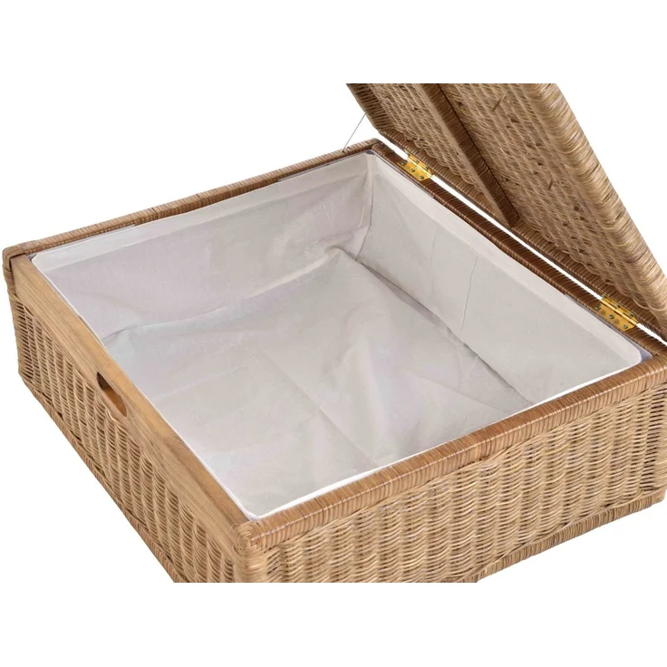 Krines Home Aufbewahrungskorb Großer Unterbett Schub aus Rattan 64 x 58 x 25 cm / Unterbettkommode, mit Deckel, Bett Kasten Korb Kleider Aufbewahrung Box – Bild 3