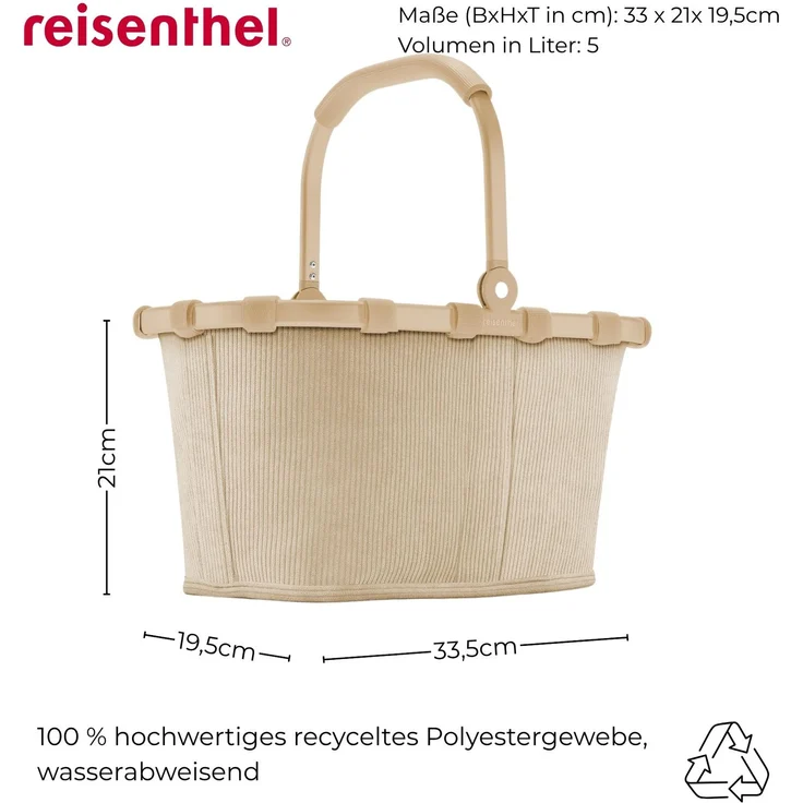 Reisenthel Carrybag XS Frame Cord Sand 33.5x21x19.5 cm – Bild 3