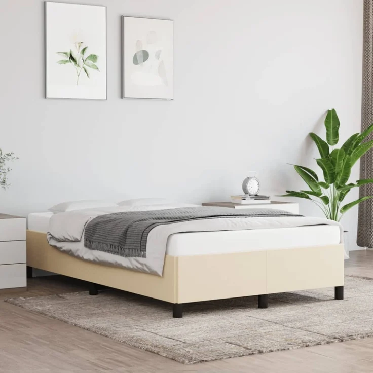 vidaXL Polsterbett, Stoff, 33,5 cm, Creme, 120x190 cm – Bild 2