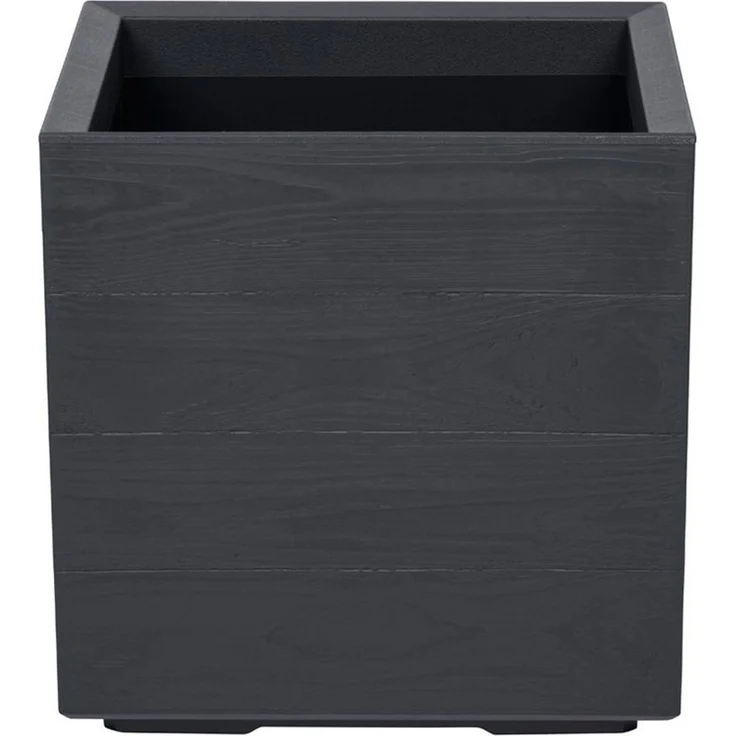 Kreher Pflanzkübel 'Eco Wood' in Anthrazit aus recyceltem Kunststoff (1 St) – Bild 5