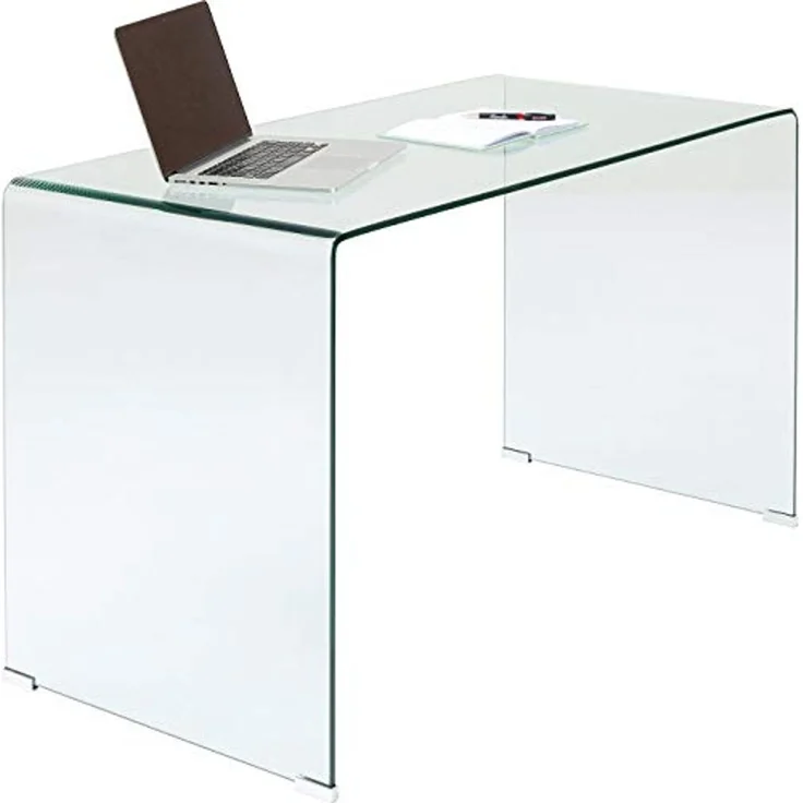Kare Design Schreibtisch Clear Club, Transparent, Modern, Elegant, Platzsparend, Wohnzimmer, Büro, Home-Office, ESG-Glas, 78 x 125 x 60 cm (H/B/T) – Bild 7