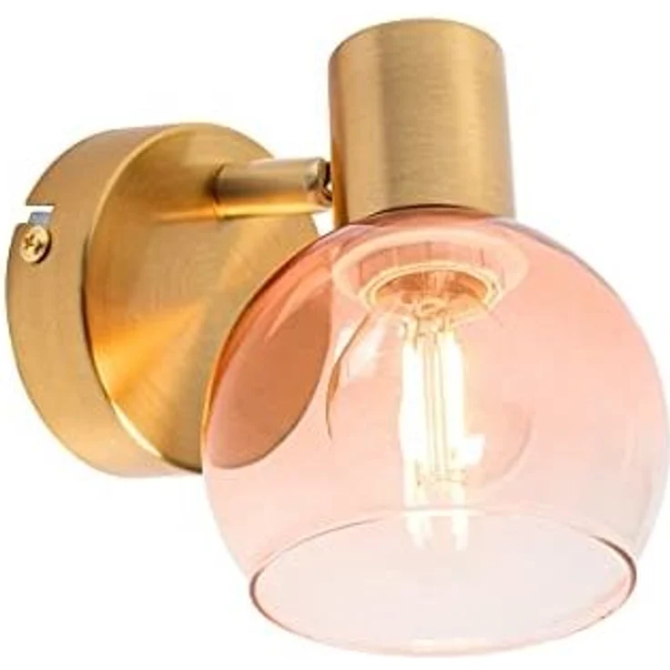 Qazqa LED Aufbaustrahler Vidro, ohne Leuchtmittel, E14, Rosa, Art Deco, Stahl, 1-flammig – Bild 3