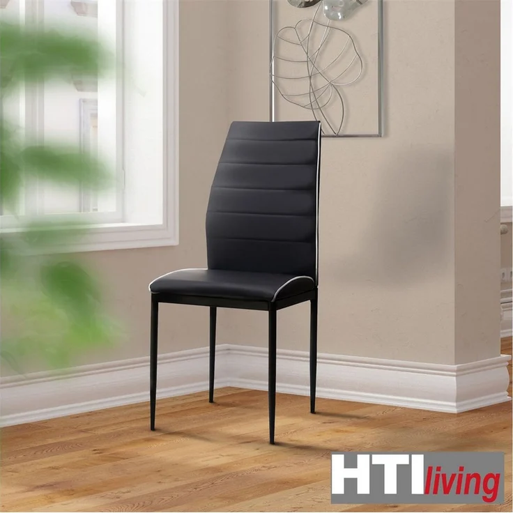HTI-Living Esszimmerstuhl Stuhl Madison PU Schwarz (Set, 4 St), Esszimmerstuhl Kunstleder – Bild 1