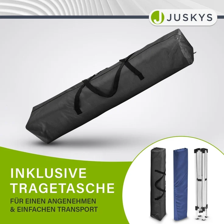 Juskys 'Vivara' Faltpavillon mit Tasche, höhenverstellbar, UV50+ & wasserabweisend, Stahl / Polyester blau, 3x3 m – Bild 7