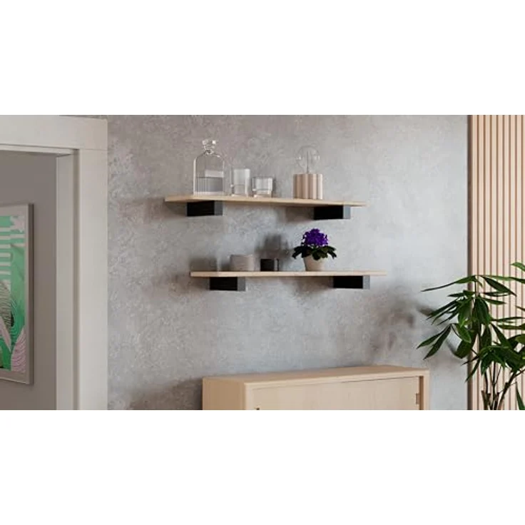 Alberts Regalträger, Schwarz, Metall, 4x6x30 cm, für Wandregale im Wohnzimmer – Bild 4