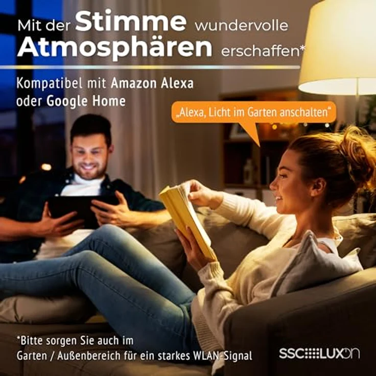 SSC-LUXon RADIVO Wegeleuchte Außen, LED Kerze E14, WLAN steuerbar, dimmbar CCT, anthrazit, kompatibel mit Amazon Alexa – Bild 3