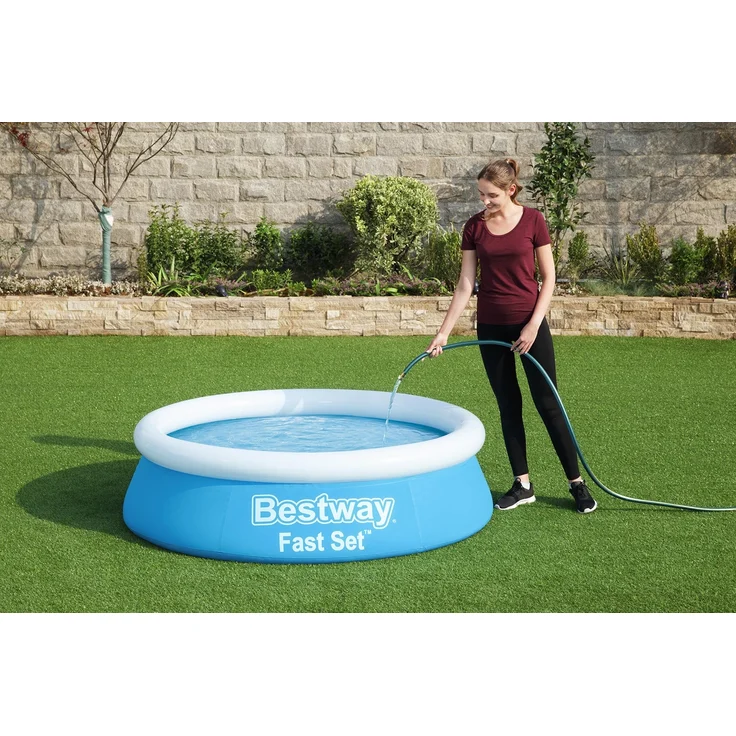 Bestway Fast Set Aufblasbarer Swimmingpool Rund 244x66 cm – Bild 8