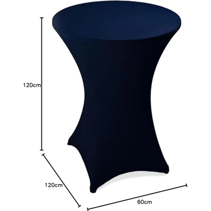 Stehtischhusse Stretch Stehtisch Ø 60 cm Tisch Husse Bistrotisch Dunkelblau – Bild 4