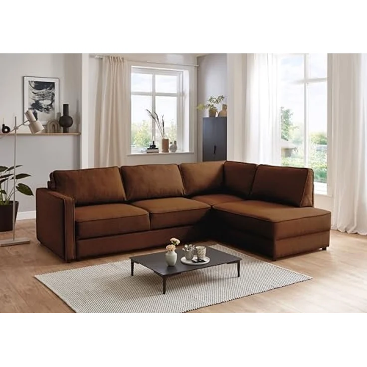 ATLANTIC home collection Eckgarnitur Chill, inkl. Schlaffunktion (ca. 135x230 cm), inkl. Bettkasten, frei im Raum stellbar, Wellenunterfederung, Ecke rechts – Bild 2